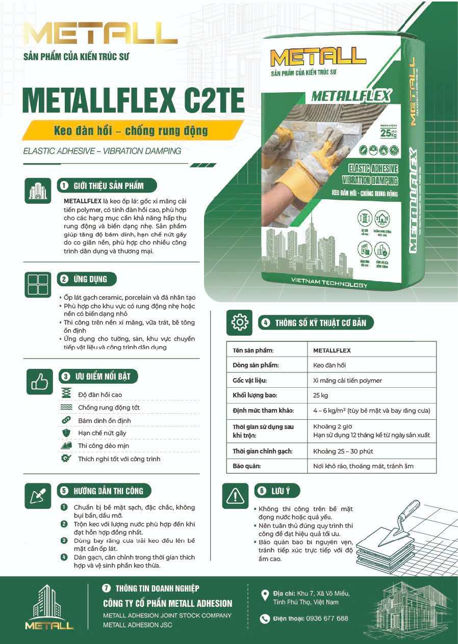 Keo dán gạch đá Metallflex