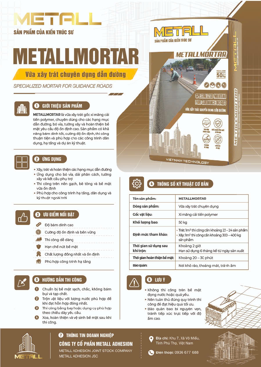 Vữa xây tô Metallmortar